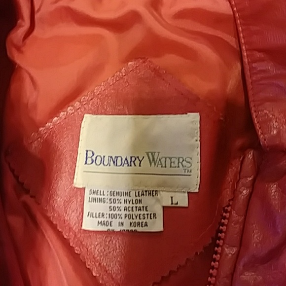 Red Leather Bomber - Picture 4 of 8